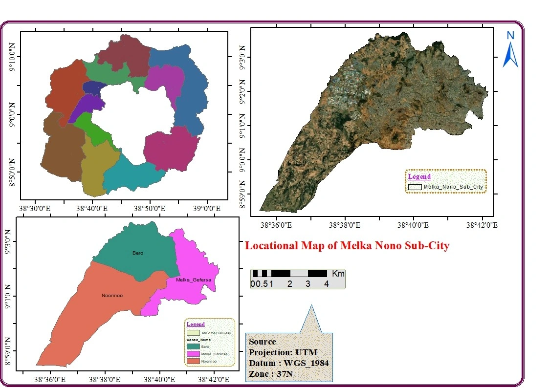 Map of Malka Nono Subcity